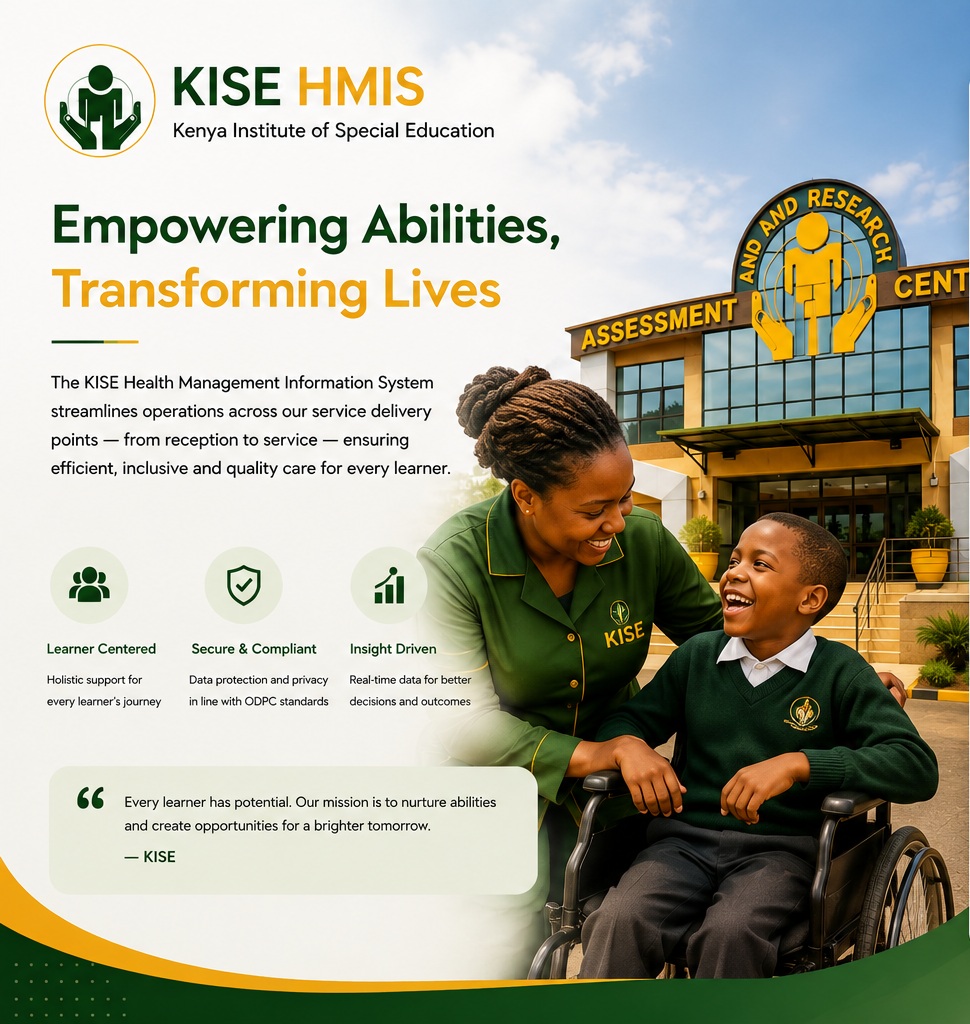 KISE Assessment and Research Centre with a happy caregiver and learner